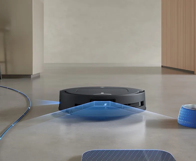 Technologia AIVI 3D 3.0 Omni-Approach pozwala DEEBOT-owi czyścić krawędzie wszystkiego
