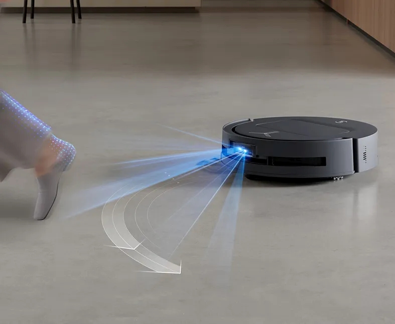 Technologia AIVI 3D 3.0 Omni-Approach pozwala DEEBOT-owi czyścić krawędzie wszystkiego