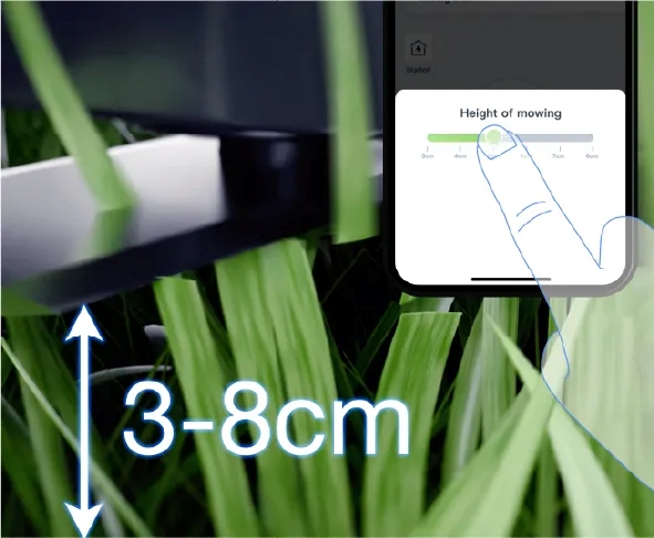 Wysokość koszenia od 3 do 8 cm