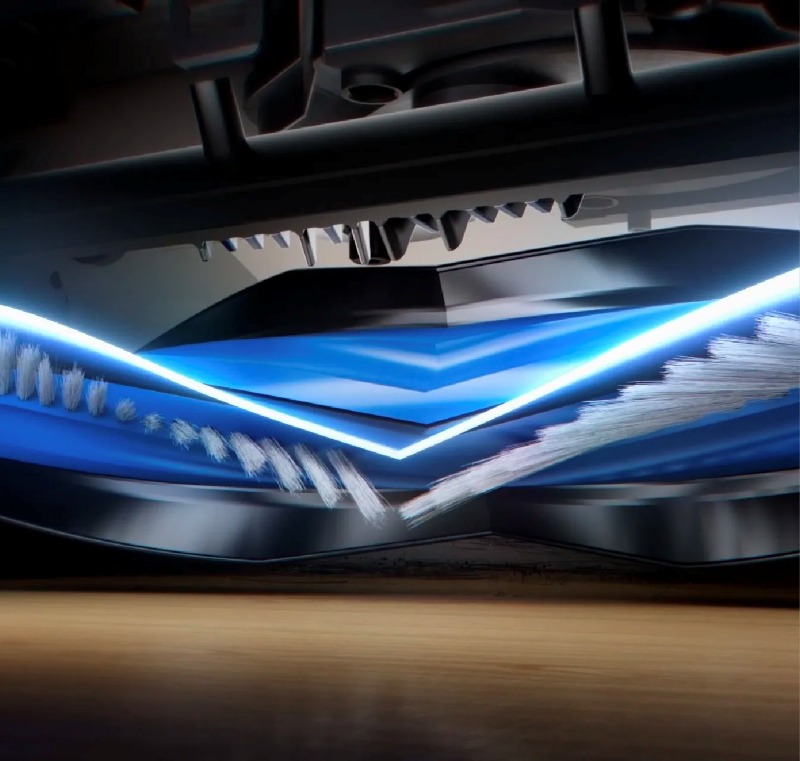 Szczotka główna o strukturze Triple-V przeciw splątywaniu