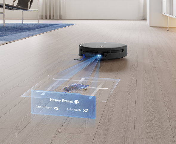 Robot odkurzający DEEBOT T90S Pro skanujący otoczenie w poszukiwaniu przeszkód